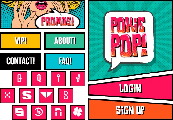 Pokie Pop site navigation from PC devices