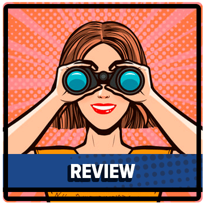 Lady looking through binoculars pop art style