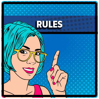 Lady with glasses points her finger at the rules