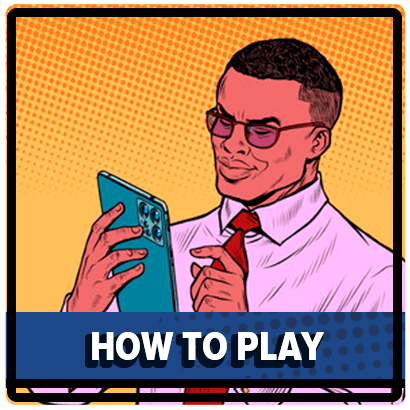 Pop art man with smartphone in hand